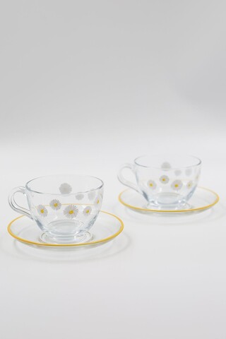 Set pentru ceai, Hermia, 127RKL1213, Farfurie: 9,1 x 9,1 x 6,4 cm (2 bucăți), Transparent