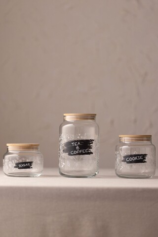 Set recipiente cu capac, Hermia, 127RKL1407, Borcan mediu: 8 x 8 x 10 cm / 635 ml (1 bucată), Transparent