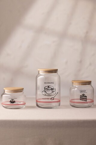 Set recipiente cu capac, Hermia, 127RKL1408, Borcan mediu: 8 x 8 x 10 cm / 635 ml (1 bucată), Transparent