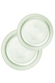 Set bol de salată din sticlă, Hermia, 127RKL1606, Bol mare pentru salată: 30 x 30 x 2,3 cm (1 bucată), Verde