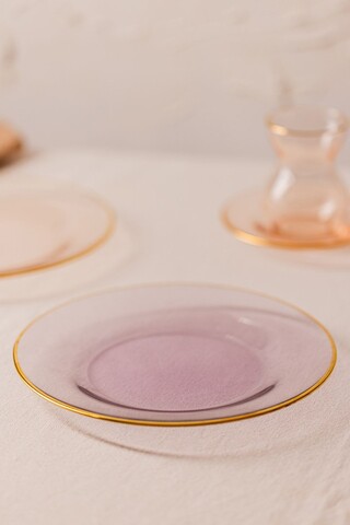 Set platouri servire desert, Hermia, 127RKL1610, Mov / Somon / Albastru