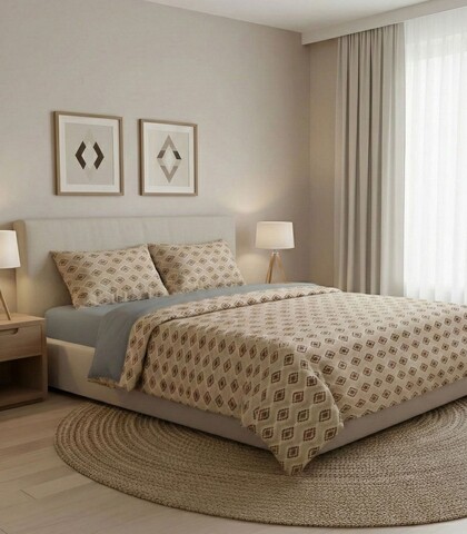 Lenjerie de pat pentru o persoana Single XXL (DE), L'essentiel Maison, Dakota Kombin, Grey / Beige / Orange / Red