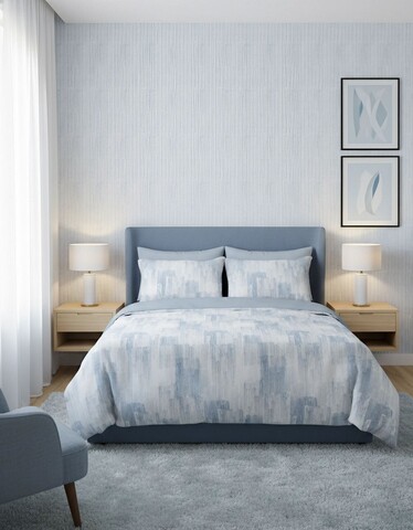 Lenjerie de pat pentru o persoana Single XXL (DE), L'essentiel Maison, Moreno Kombin, Albastru