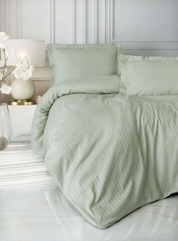 Lenjerie de pat pentru o persoana Single XXL (DE), L'essentiel Maison, Stripe, Salvie