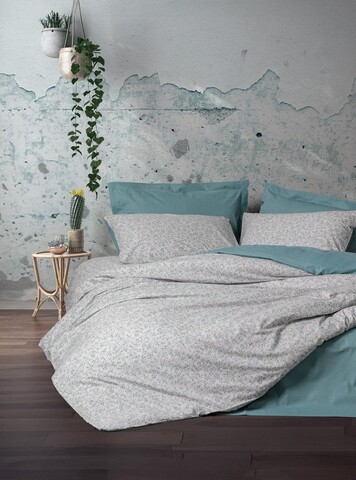 Lenjerie de pat dubla, L'essentiel Maison, June, Verde menta