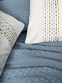 Set cuvertura pique dubla, L'essentiel Maison, Pebble, Indigo