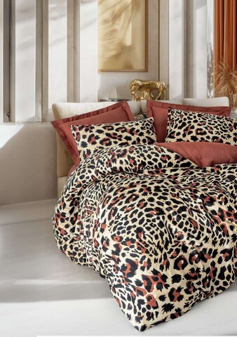 Lenjerie de pat pentru o persoana (FR), L'essentiel Maison, Leoluxe, Caramiziu