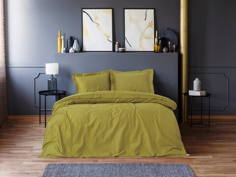 Lenjerie de pat dubla Super King (FR), 3 piese, L'essentiel Maison, Elegant, Verde