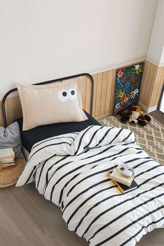 Lenjerie de pat pentru o persoana (DE), 2 piese, L'essentiel Maison, Funny, Maro