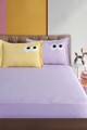 Set de pat dublu (cearceaf cu elastic si perne) 3 piese, L'essentiel Maison, Funny, Lila