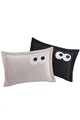 Set de pat dublu (cearceaf cu elastic si perne) 3 piese, L'essentiel Maison, Funny Cizgili, Negru