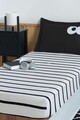 Set de pat pentru o persoana (cearceaf cu elastic si perna) 2 piese, L'essentiel Maison, Funny Cizgili, Negru