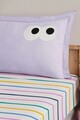 Set de pat pentru o persoana (cearceaf cu elastic si perna) 2 piese, L'essentiel Maison, Funny Cizgili, Lila