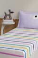 Set de pat pentru o persoana (cearceaf cu elastic si perna) 2 piese, L'essentiel Maison, Funny Cizgili, Lila