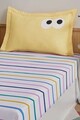 Set de pat pentru o persoana (cearceaf cu elastic si perna) 2 piese, L'essentiel Maison, Funny Cizgili, Galben