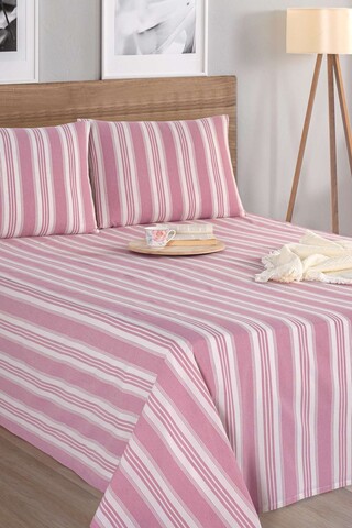Set de pat pentru o persoana (cearceaf cu elastic si perna) 2 piese, L'essentiel Maison, Soft Line, Rosu claret