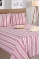 Set de pat pentru o persoana (cearceaf cu elastic si perna) 2 piese, L'essentiel Maison, Soft Line, Rosu claret