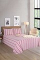 Set de pat pentru o persoana (cearceaf cu elastic si perna) 2 piese, L'essentiel Maison, Soft Line, Rosu claret