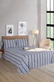 Set de pat pentru o persoana (cearceaf cu elastic si perna) 2 piese, L'essentiel Maison, Soft Line, Albastru navy