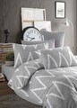 Lenjerie de pat pentru o persoana (EU) (IT), 2 piese, L'essentiel Maison, Olivia, Gri/Alb