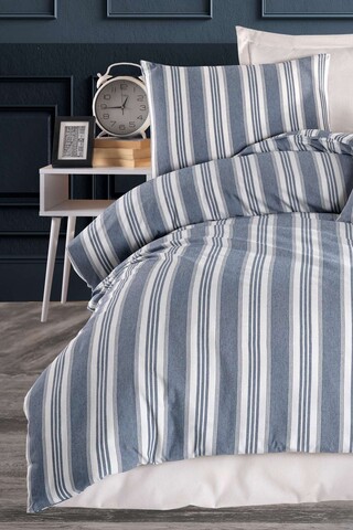 Lenjerie de pat pentru o persoana, L'essentiel Maison, Soft Line, Albastru navy