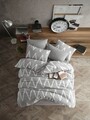 Lenjerie de pat dubla Super King (EU) (IT), 3 piese, L'essentiel Maison, Olivia, Gri/Alb