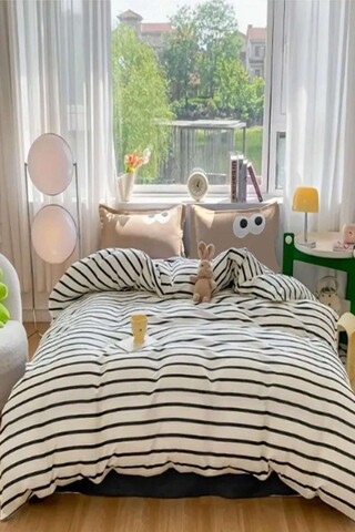 Lenjerie de pat dubla Super King (EU) (IT), 3 piese, L'essentiel Maison, Funny, Maro