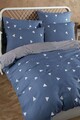 Lenjerie de pat dubla Super King (EU) (IT), 3 piese, L'essentiel Maison, Geometrik, Albastru