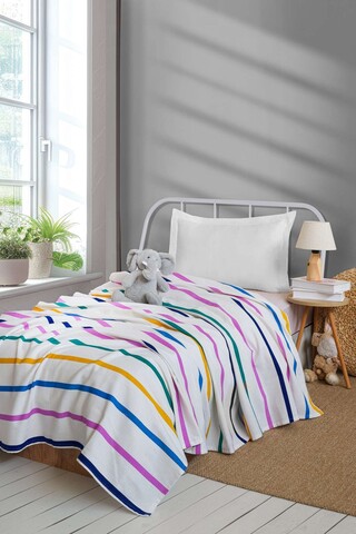 Cuvertura pique Single, L'essentiel Maison, Funny, Galben / Liliac