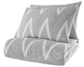 Set cuvertura matlasata dubla King (FR), 3 piese, L'essentiel Maison, Olivia, Gri/Alb