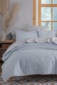 Set cuvertura matlasata dubla King (FR), 3 piese, L'essentiel Maison, Solid, Albastru deschis / Gri
