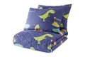 Set cuvertura matlasata dubla King (FR), 3 piese, L'essentiel Maison, Dinolar, Albastru inchis