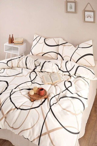 Set cuvertura matlasata dubla King (FR), 3 piese, L'essentiel Maison, LineRondom, Crem