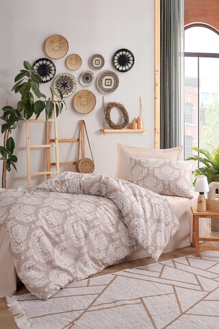 Set lenjerie de pat pentru o persoana Single XL (DE), 2 piese, L'essentiel Maison, Post, Maro