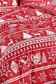 Lenjerie de pat dubla (DE), 3 piese, L'essentiel Maison, Snowmas, Roșu Claret / Alb