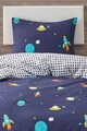 Lenjerie de pat pentru o persoana 2 piese, L'essentiel Maison, Uzay, Albastru inchis