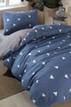 Lenjerie de pat dubla Super King (FR), 3 piese, L'essentiel Maison, Geometrik, Albastru