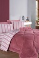 Set cuvertura dubla si perne, L'essentiel Maison, Soft Line, Rosu claret