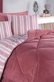 Set cuvertura dubla si perne, L'essentiel Maison, Soft Line, Rosu claret