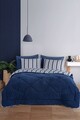 Set cuvertura si perna, L'essentiel Maison, Soft Line, Albastru navy