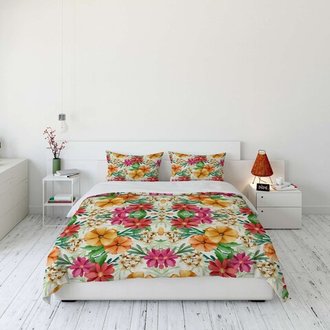 Lenjerie de pat pentru o persoana (FR), 2 piese, L'essentiel Maison, FLW_DVT25-26, Multicolor