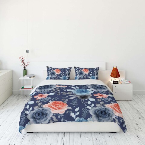 Lenjerie de pat dubla King (FR), 3 piese, L'essentiel Maison, FLW_DVT25-9, Multicolor