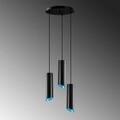 Lustra Sivani MR - 969, Opviq, 35 x 114 cm, 3 x E27, 40W, negru/albastru