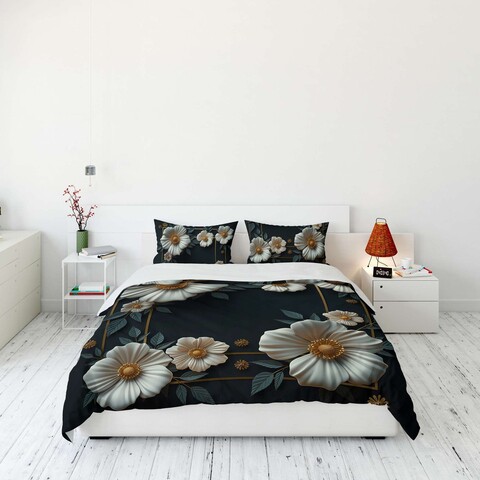 Lenjerie de pat dubla (DE), 3 piese, L'essentiel Maison, FLW_DVT25-22, Multicolor