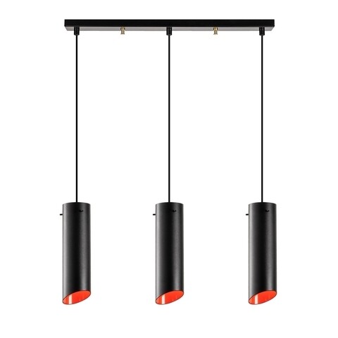 Lustra Sivani MR - 972, Opviq, 60 x 8 x 114 cm, 3 x E27, 40W, negru/rosu