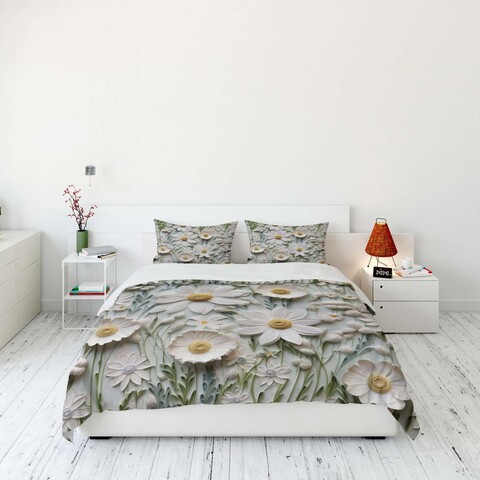 Lenjerie de pat dubla (DE), 3 piese, L'essentiel Maison, FLW_DVT25-5, Multicolor