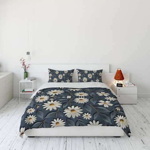 Lenjerie de pat dubla Super King (FR), 3 piese, L'essentiel Maison, FLW_DVT25-25, Multicolor