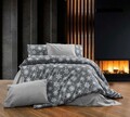 Lenjerie de pat dubla Super King (FR), 3 piese, L'essentiel Maison, Chr-Coverset-5, Alb/Gri