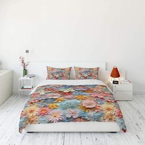 Set husă de pilotă dublă (FR), L'essentiel Maison, FLW_DVT25-10, Multicolor