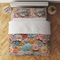 Set husă de pilotă dublă (FR), L'essentiel Maison, FLW_DVT25-10, Multicolor
